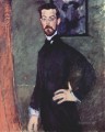 緑の背景にポール・アレクサンダーの肖像画 1909 年アメデオ・モディリアーニ